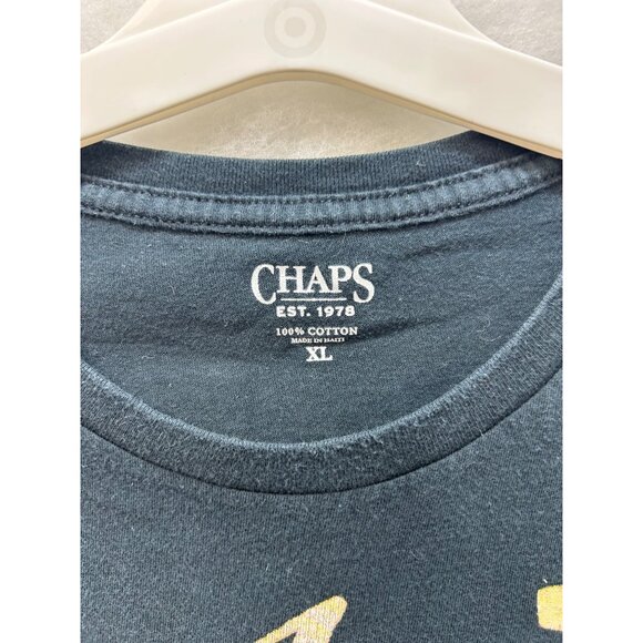 Chaps Mens Silver Anchor Shark Bay Graphic T-Shirt XL 100% Cotton Black faded - Picture 4 of 8